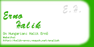 erno halik business card
